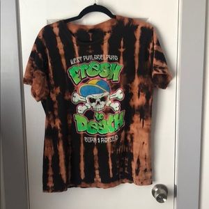 Fresh prince inspired hand bleach dyed T-shirt